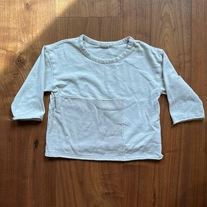 Nunubiel Maison Frida, Toddler Boys Raw Hem Tee, Beige Small (2/3T)